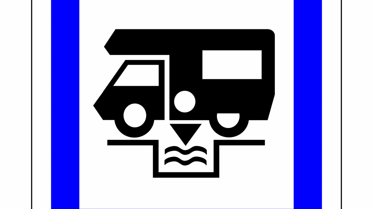 Dumping station for camping car symbol